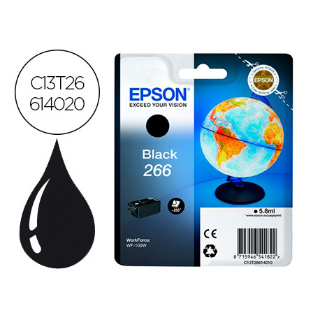 INK-JET EPSON 266 WF-100W NEGRO 250 PAGINAS