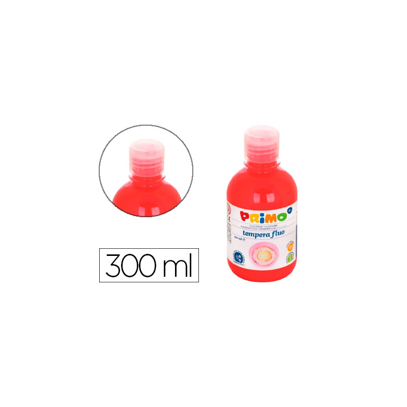 TEMPERA LIQUIDA PRIMO ESCOLAR 300 ML ROJO FLUORESCENTE