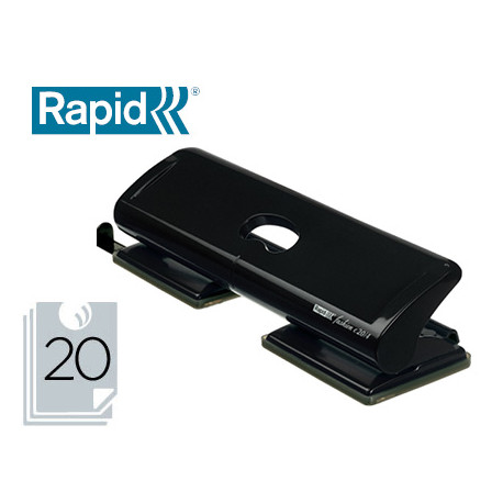 TALADRADOR RAPID FASHION FC20/4 METALICO COLOR NEGRO 4 TALADROS CAPACIDAD 20 HOJAS