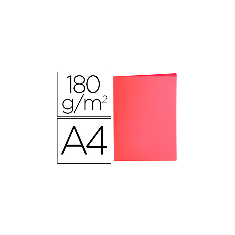 SUBCARPETA LIDERPAPEL A4 ROJO PASTEL 180G/M2