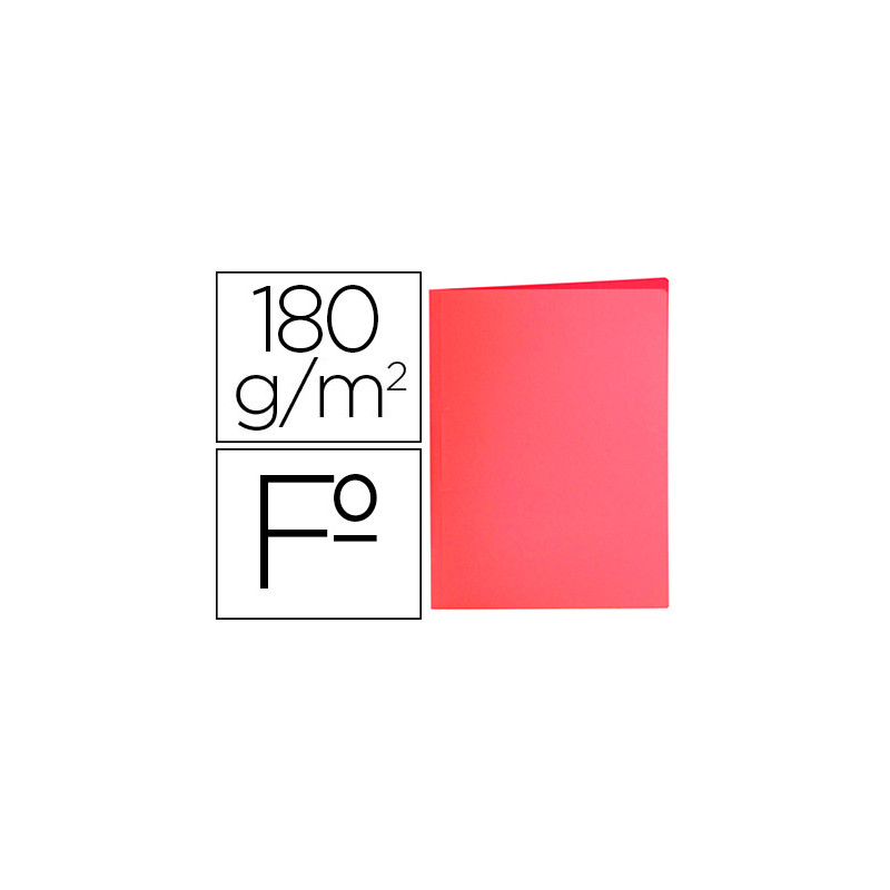 SUBCARPETA LIDERPAPEL FOLIO ROJO PASTEL 180G/M2