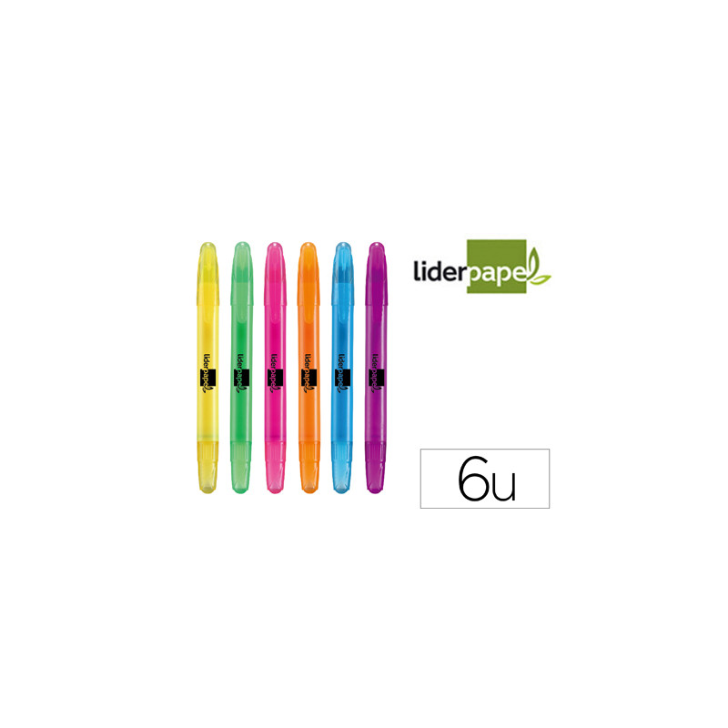 MARCADOR DE CERA GEL LIDERPAPEL FLUORESCENTE ESTUCHE 6 COLORES SURTIDOS