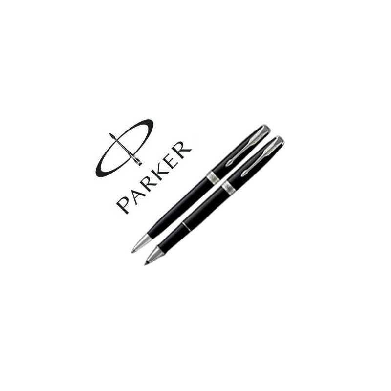 JUEGO PARKER DUO SONNET LACA NEGRA CT BOLIGRAFO + ROLLER