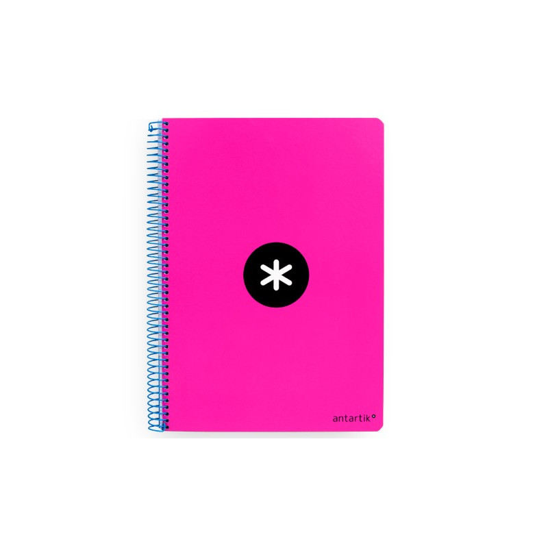 CUADERNO ESPIRAL LIDERPAPEL A4 ANTARTIK TAPA DURA 80H 100GR CUADRO 4MM CON MARGEN COLOR ROSA FLUOR