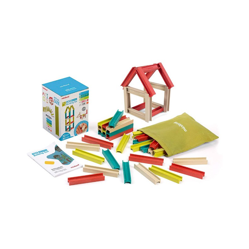 JUEGO MINILAND DE CONSTRUCCION COMPUESTO DE 32 VIGAS MATERIAL ECO 150X210X150 MM