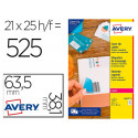 ETIQUETA ADHESIVA AVERY PERMANENTE PARA IMPRESORA LASER BLANCA 63,5X38,1 MM CAJA DE 525 UNIDADES