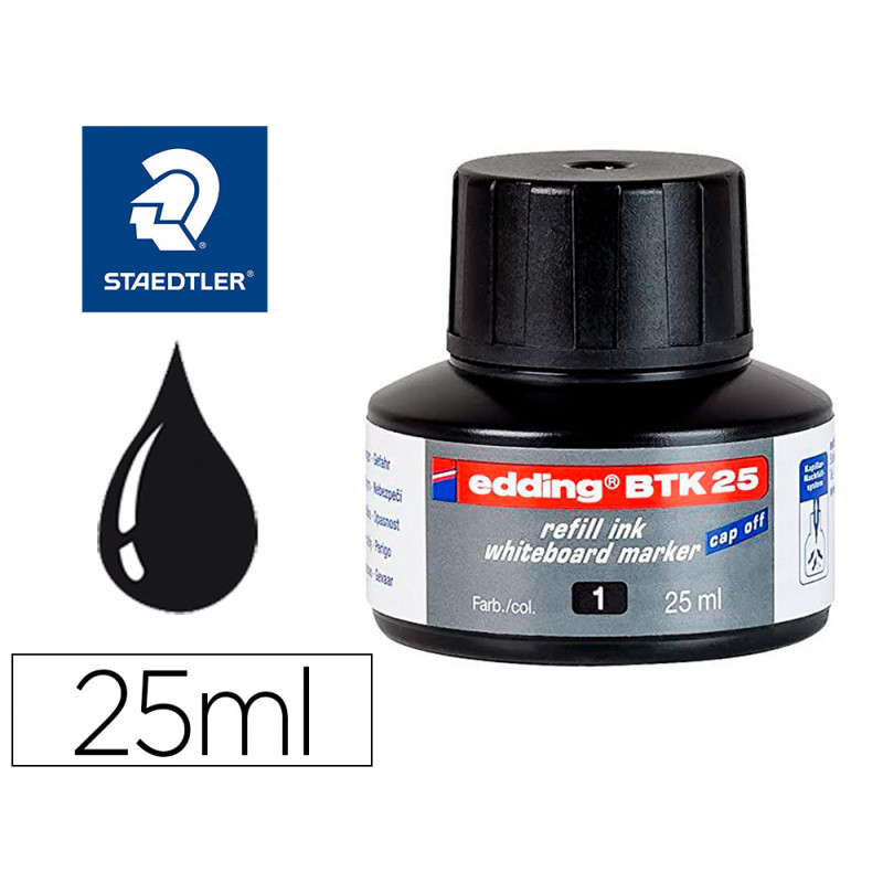 TINTA ROTULADOR EDDING PIZARRA BLANCA BTK-25 COLOR NEGRO FRASCO DE 25 ML