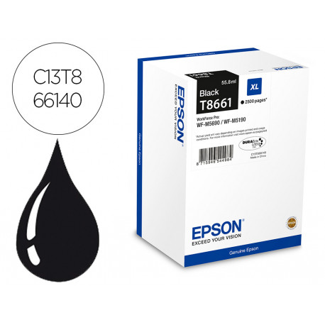 INK-JET EPSON T8661 NEGRO XL WF-M5190DW/M5690DWF