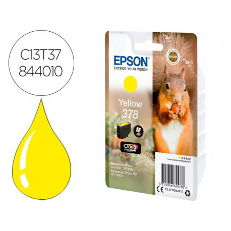 INK-JET EPSON SINGLEPACK AMARILLO 378 CLARIA PHOTO HD INK