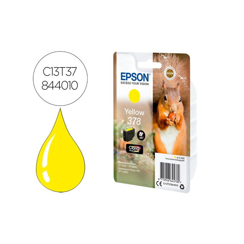 INK-JET EPSON SINGLEPACK AMARILLO 378 CLARIA PHOTO HD INK