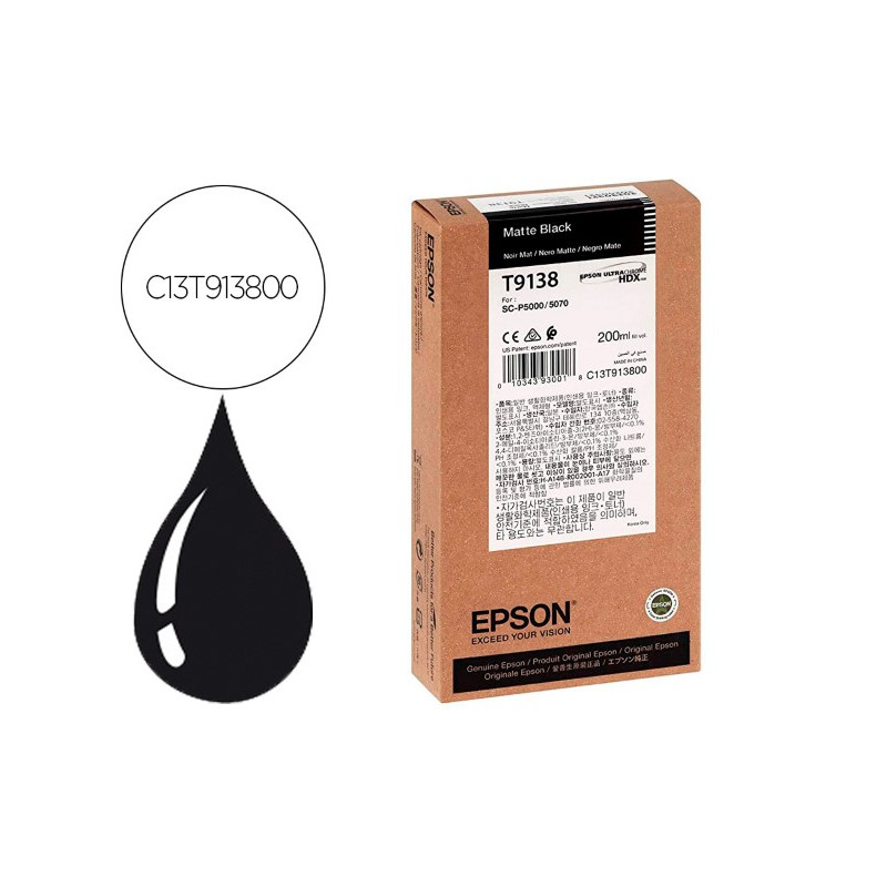 INK-JET EPSON T9138 MATTE NEGRO INK 200ML