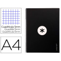 CUADERNO ESPIRAL LIDERPAPEL A4 MICRO ANTARTIK TAPA FORRADA 80H 90 GR CUADRO 5MM 1 BANDA 4 TALADROS N