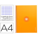 CUADERNO ESPIRAL LIDERPAPEL A4 MICRO ANTARTIK TAPA FORRADA 80H 90 GR CUADRO 5MM 1 BANDA 4 TALADROS M