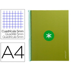 CUADERNO ESPIRAL LIDERPAPEL A4 MICRO ANTARTIK TAPA FORRADA 80H 90 GR CUADRO 5MM 1 BANDA 4 TALADROS V