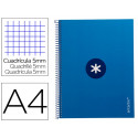 CUADERNO ESPIRAL LIDERPAPEL A4 MICRO ANTARTIK TAPA FORRADA 80H 90 GR CUADRO 5MM 1 BANDA 4 TALADROS A