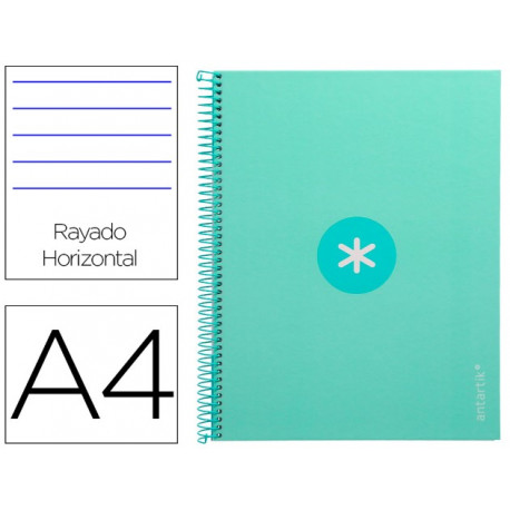 CUADERNO ESPIRAL LIDERPAPEL A4 MICRO ANTARTIK TAPA FORRADA80H 90 GR HORIZONTAL 1 BANDA 4 TALADROS CO