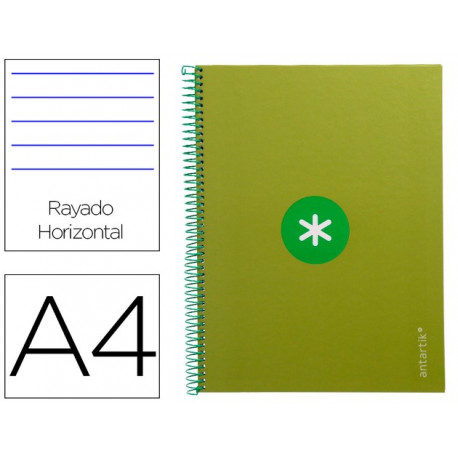 CUADERNO ESPIRAL LIDERPAPEL A4 MICRO ANTARTIK TAPA FORRADA80H 90 GR HORIZONTAL 1 BANDA 4 TALADROS CO