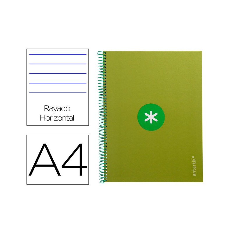 CUADERNO ESPIRAL LIDERPAPEL A4 MICRO ANTARTIK TAPA FORRADA80H 90 GR HORIZONTAL 1 BANDA 4 TALADROS CO