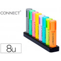 ROTULADOR Q-CONNECT FLUORESCENTE PASTEL PUNTA BISELADA ESTUCHE DE SOBREMESA 8 COLORES SURTIDOS