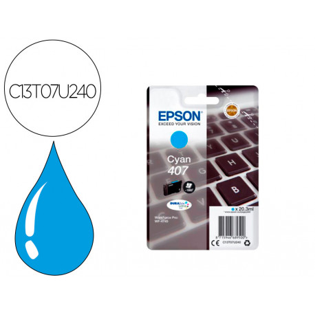 INK-JET EPSON 407L CLAVIER WF-4745 SERIES CIAN 1900 PAGINAS