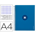 CUADERNO ESPIRAL LIDERPAPEL A4 MICRO ANTARTIK TAPA FORRADA120H 100 GR CUADRO 5MM 5 BANDA4 TALADROS C