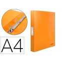 CARPETA LIDERPAPEL 4 ANILLAS MIXTAS 40 MM POLIPROPILENO DIN A4 NARANJA FLUOR OPACO