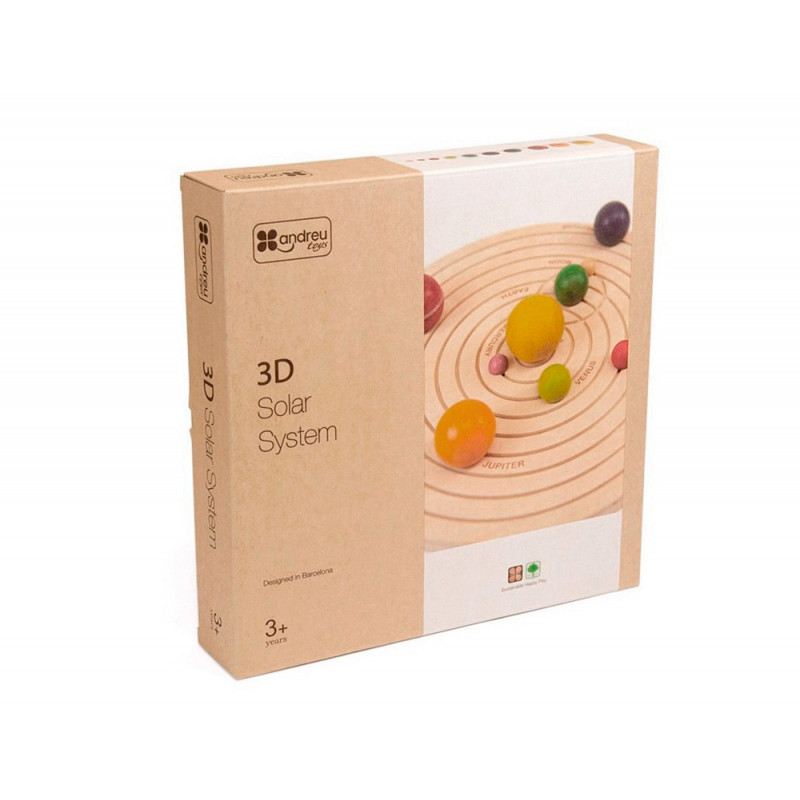 JUEGO DIDACTICO ANDREUTOYS SISTEMA SOLAR 3D MADERA