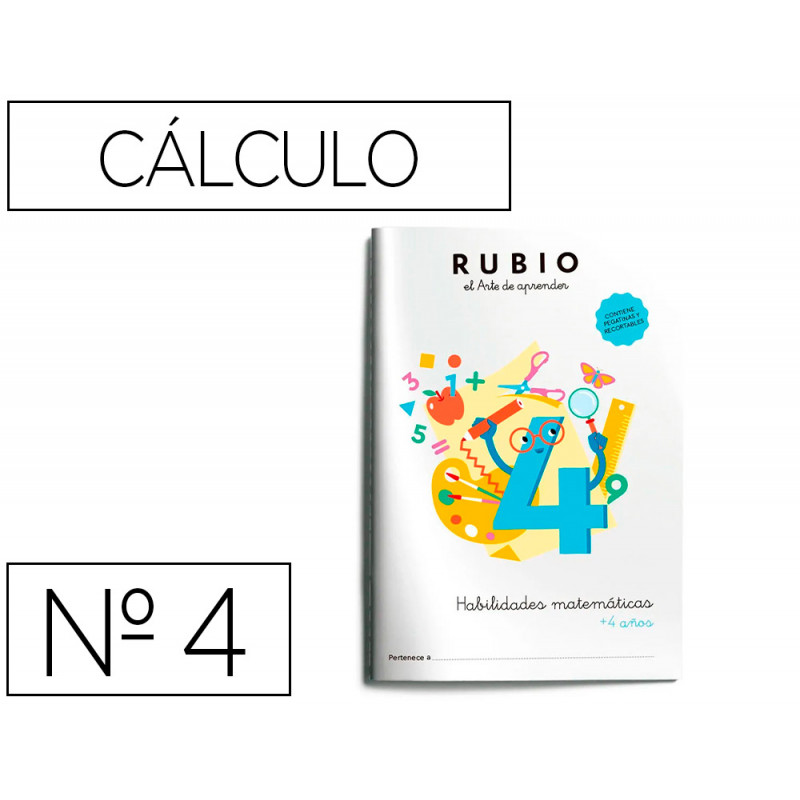 CUADERNO RUBIO HABILIDADES MATEMATICAS + 4 AÑOS