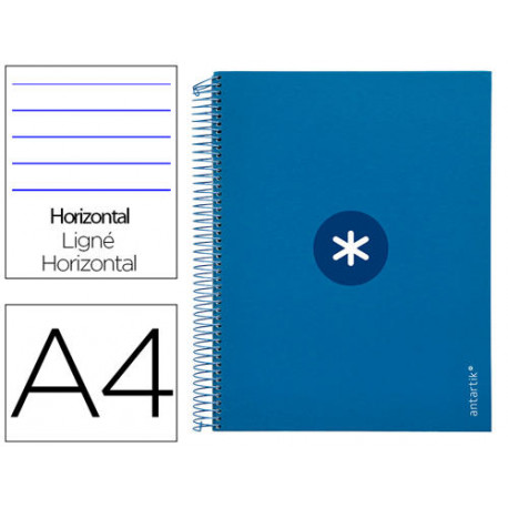 CUADERNO ESPIRAL LIDERPAPEL A4 MICRO ANTARTIK TAPA FORRADA120H 100 GR HORIZONTAL 5 BANDA4 TALADROS C