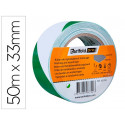 CINTA ADHESIVA TARIFOLD SEGURIDAD PARA MARCAJE Y SEÑALIZACION DE SUELO 33 MT X 50 MM COLOR BLANCO/VE