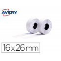 ETIQUETA AVERY ONDULADA ADHESIVO PERMANENTE 26X16 MM BLANCA PARA ETIQUETADORA PL2/18 CAJA DE 10 ROLL