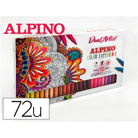 ROTULADOR ALPINO DUAL ARTIST DOBLE PUNTA COLOR EXPERIENCE ESTUCHE DE 72 UNIDADES COLORES SURTIDOS