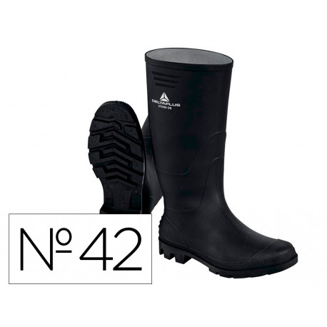 BOTAS DELTAPLUS DE SEGURIDAD STONE PVC NEGRO SUELA DE TACOS TALLA 42