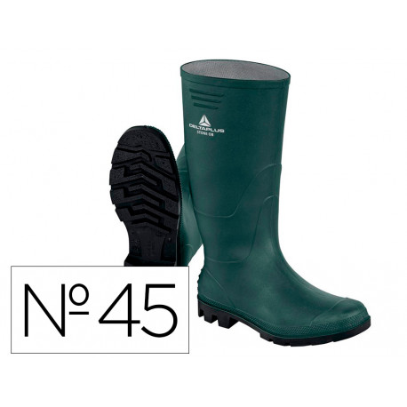 BOTAS DELTAPLUS DE SEGURIDAD STONE PVC VERDE SUELA DE TACOS TALLA 45