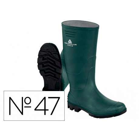 BOTAS DELTAPLUS DE SEGURIDAD STONE PVC VERDE SUELA DE TACOS TALLA 47