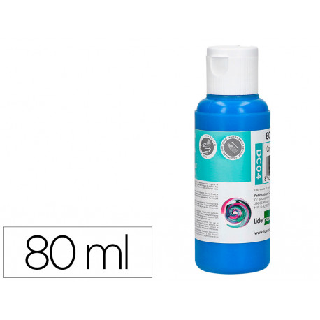 PINTURA ACRILICA LIDERPAPEL BOTE DE 80 ML CIAN