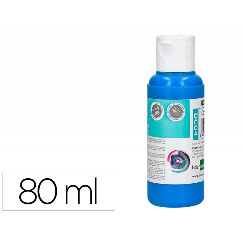 PINTURA ACRILICA LIDERPAPEL BOTE DE 80 ML CIAN