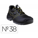 ZAPATOS DE SEGURIDAD DELTAPLUS PIEL CRUPON PIGMENTADA SUELA PU BI DENSIDAD COLOR NEGRO TALLA 38