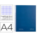 CUADERNO ESPIRAL NAVIGATOR A4 MICRO TAPA FORRADA 80H 80GR CUADRO 5MM UNA BANDA COLOR AZUL MARINO