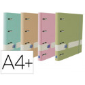 CARPETA CON RECAMBIO OXFORD EUROPEANBINDER NATURE DIN A4+ CUADRO 5X5 COLORES PASTEL SURTIDOS