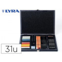 SET DIBUJO LYRA ESTUCHE DE MADERA CON 31 PIEZAS SURTIDAS