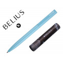 BOLIGRAFO BELIUS ROCKET B ALUM INIO DISEÑO MINIMALISTA AZUL CAJA CILINDRICA TINTA AZUL