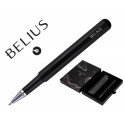 ROLLER Y FUNDA DE SIMILPIEL BELIUS SPACE B DISEÐO MINIMALISTA NEGRO TINTA AZUL CAJA DE DISEÐO