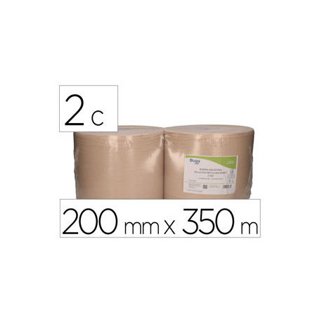 PAPEL SECAMANOS BUNZL GREENSOURCE NATURE 2 CAPAS CELULOSA RECICLADA KRAFT 200 MM X 350 MT PAQUETE DE