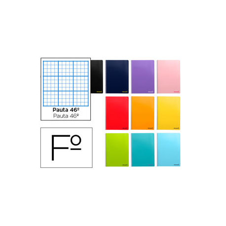 CUADERNO ESPIRAL LIDERPAPEL FOLIO SMART TAPA BLANDA 80H 60GR RAYADO N 46 COLORES SURTIDOS