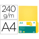 SUBCARPETA CARTULINA LIDERPAPEL A4 PESTA¥A INFERIOR 240G/M2 COLOR AMARILLO