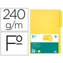 SUBCARPETA CARTULINA LIDERPAPEL FOLIO PESTA¥A SUPERIOR 240G/M2 COLOR AMARILLO