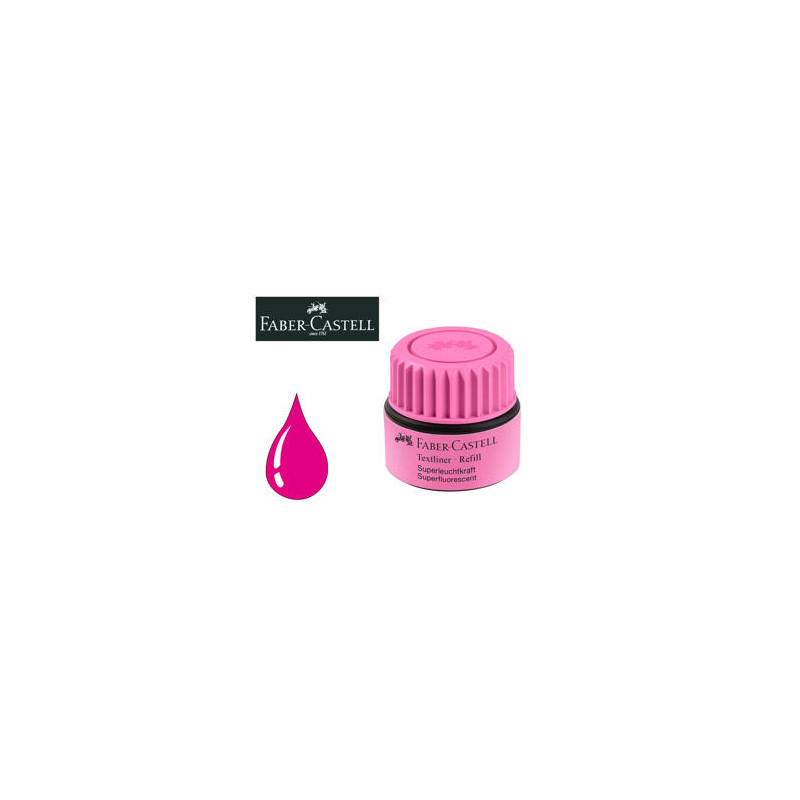 TINTA ROTULADOR FABER CASTELL TEXTLINER FLUORESCENTE 1549 CON SISTEMA CAPILAR COLOR ROSA BOTE 30 ML