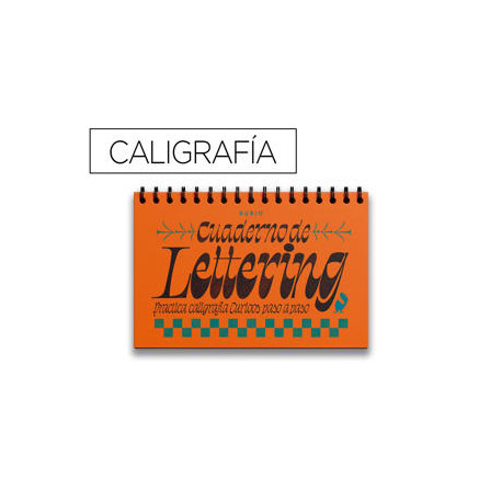 CUADERNO RUBIO LETTERING CALIGRAFIA PRACTICA CURIOOS PASO A PASO ENCUADERNACION ESPIRAL TAPA DURA 21