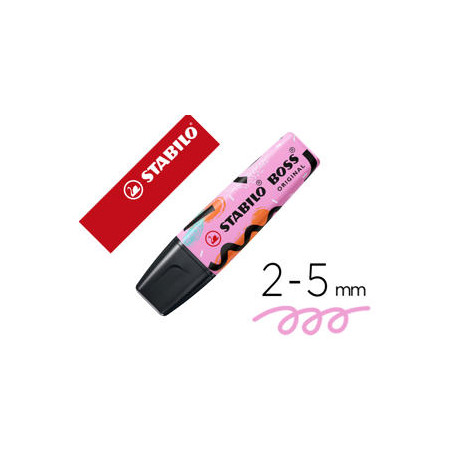 ROTULADOR STABILO BOSS FLUORESCENTE ORIGINAL PASTEL BY JU SCHNEE FUCSIA HELADO